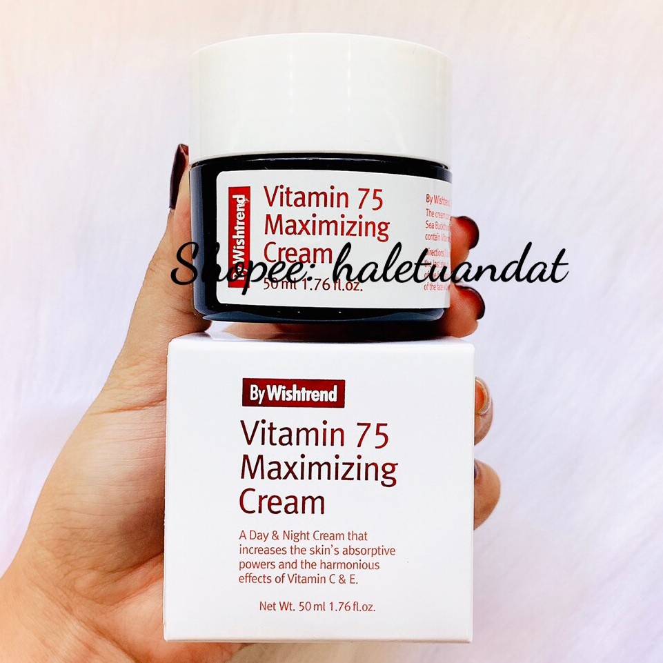 Kem Mặt Dưỡng Trắng Da 21.5 By Wishtrend Vitamin 75 Maximizing Cream 50ml + Salmon Oil Cream