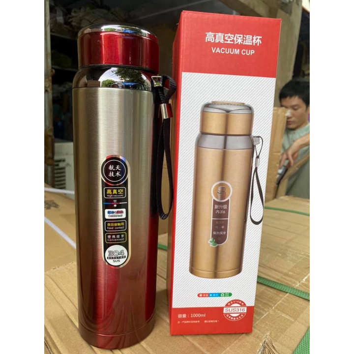 Bình giữ nhiệt kim cương, vỏ đỏ dung tích 800ml
