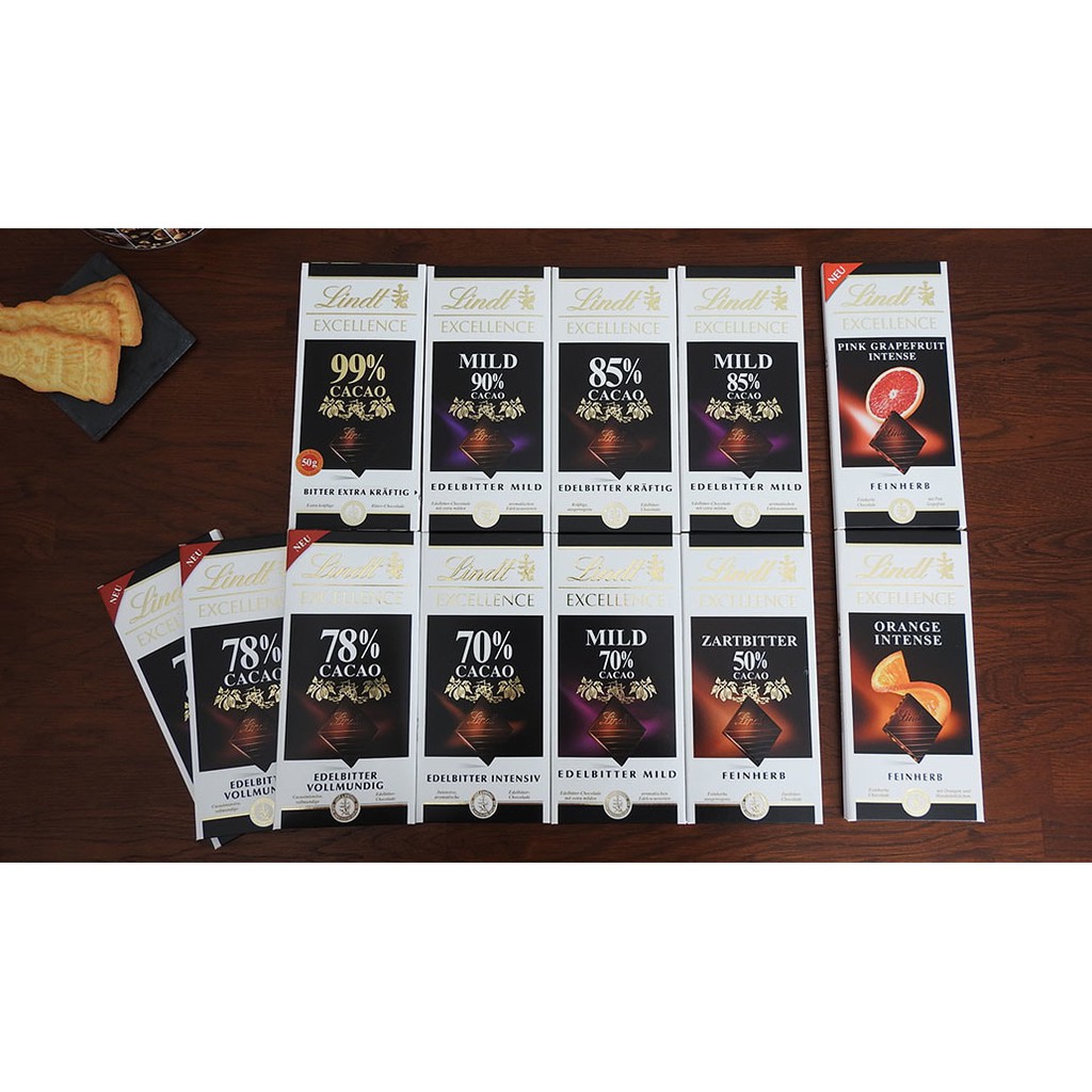 Hộp 12 thanh Socola Đắng Lindt Excellence Mild 85% Cacao 100G