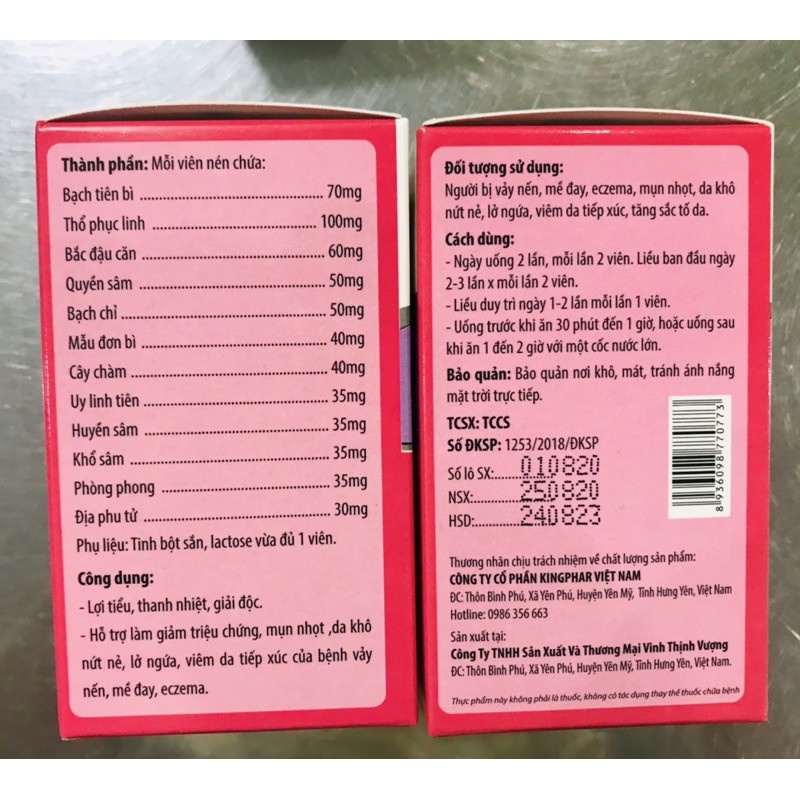 Khang Bảo Bì - Hỗ trợ lợi tiểu, giảm triệu chứng mụn nhọt, da khô (hộp 1 lọ 40 viên)