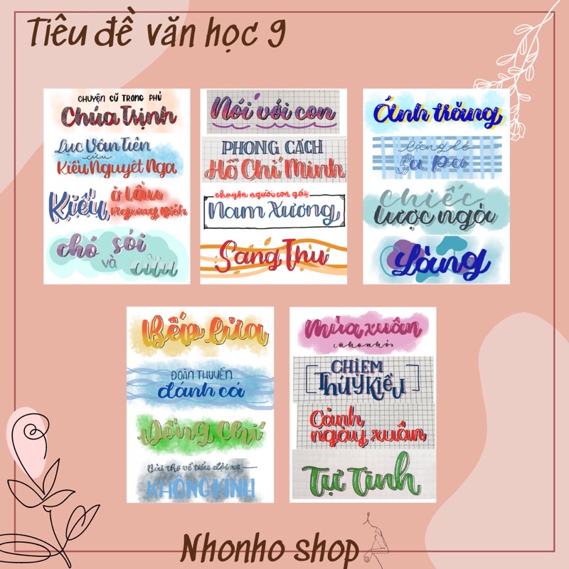 Tiêu đề văn học lớp 9 - nhonho shop