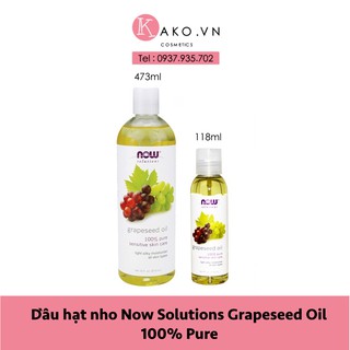 ( Có bill ) Dầu dưỡng Now Solutions Grapeseed Oil 100% Pure
