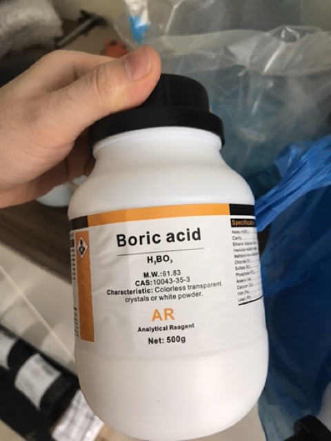 Hoá chất Boric acid Xylong CAS 10043-35-3 H3BO3 lọ 500g