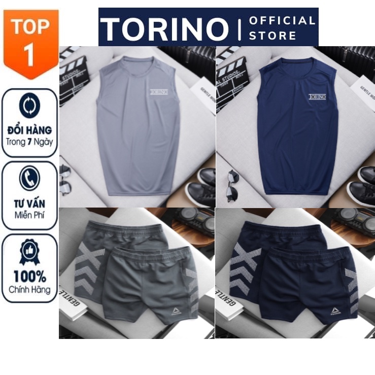 [𝐂𝐎𝐌𝐁𝐎 𝐓𝐎𝐑𝐈𝐍𝐎] Bộ Quần Áo thể thao nam, tập gym, chơi thể thao, logo nổi cao cấp chất vải Thun Thái co giãn