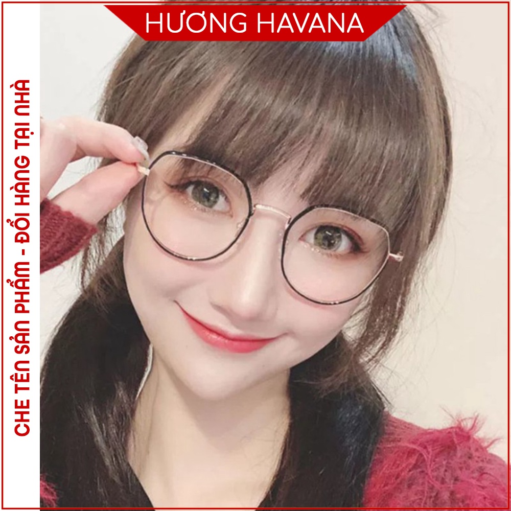 Kính gọng cận thời trang Unisex phong cách Hàn Quốc - Kính không độ Havana KM01