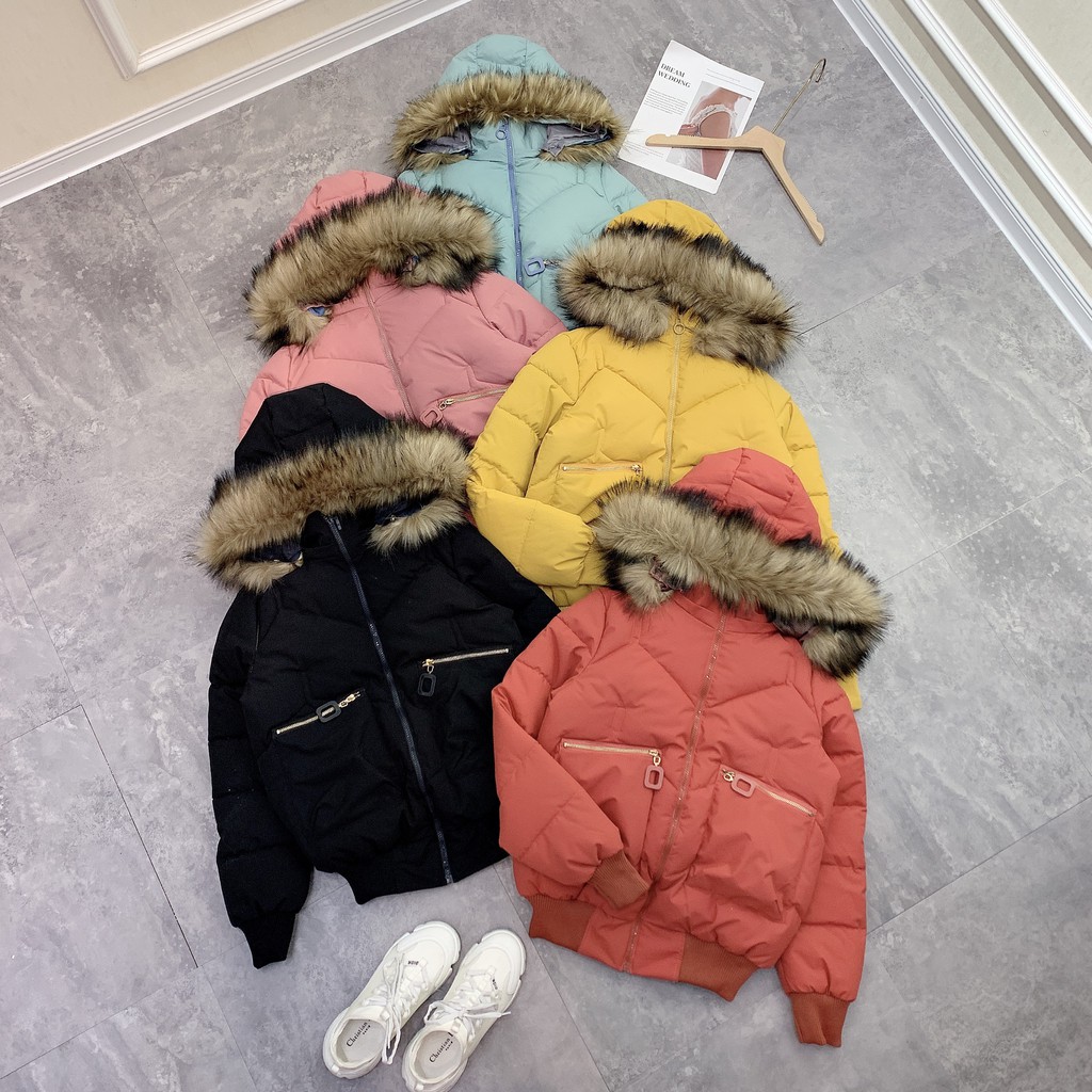 ÁO PHAO MŨ LÔNG 5 MÀU XK