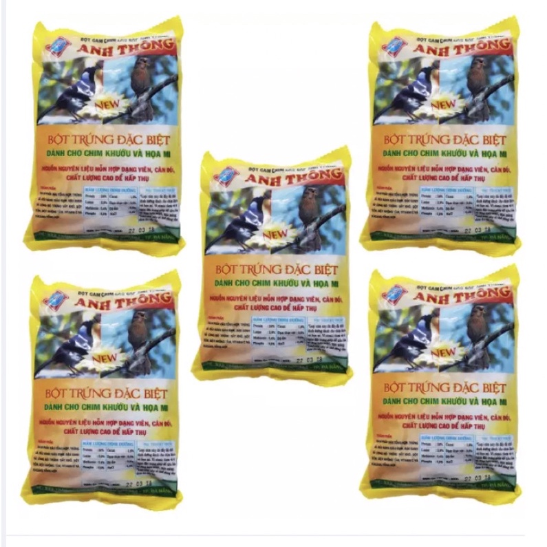 Combo 5 Gói Thức Ăn Chim Họa Mi Khướu Anh Thông 150g - Cám Chim Họa Mi Khướu