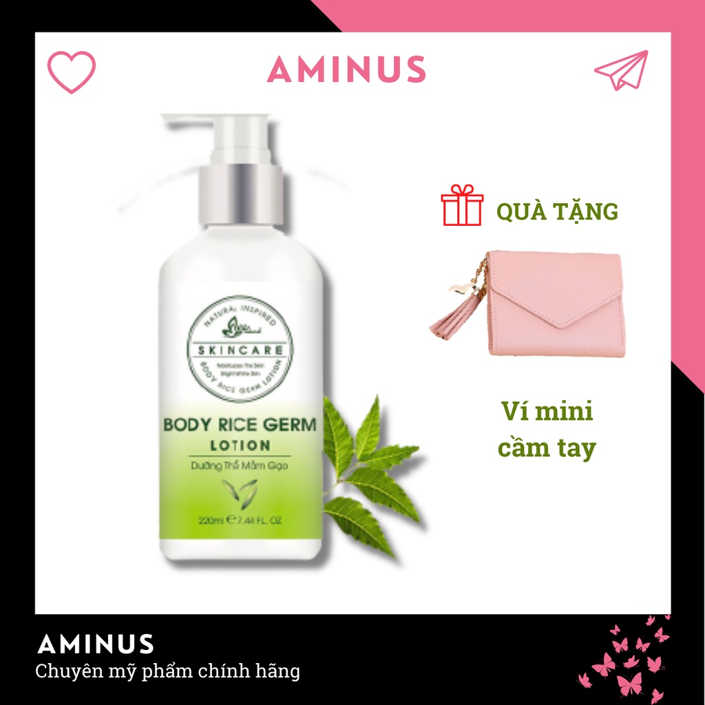 Dưỡng Thể, Dưỡng Ẩm Mầm Gạo - Kem LOTION Lọ 220ml - Aminus - KDA