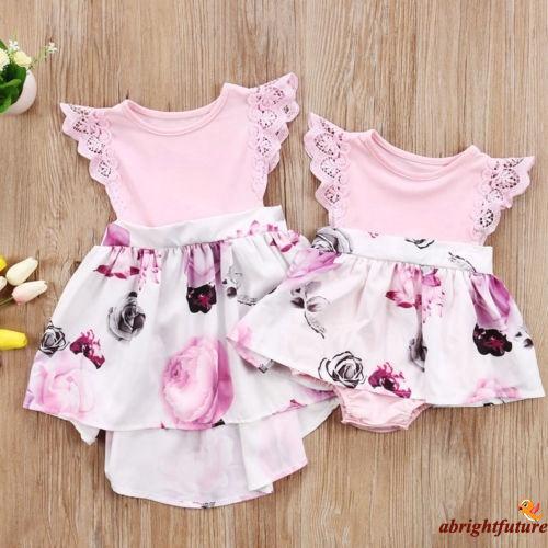 Đầm xoè phối hoa dễ thương cho bé gái