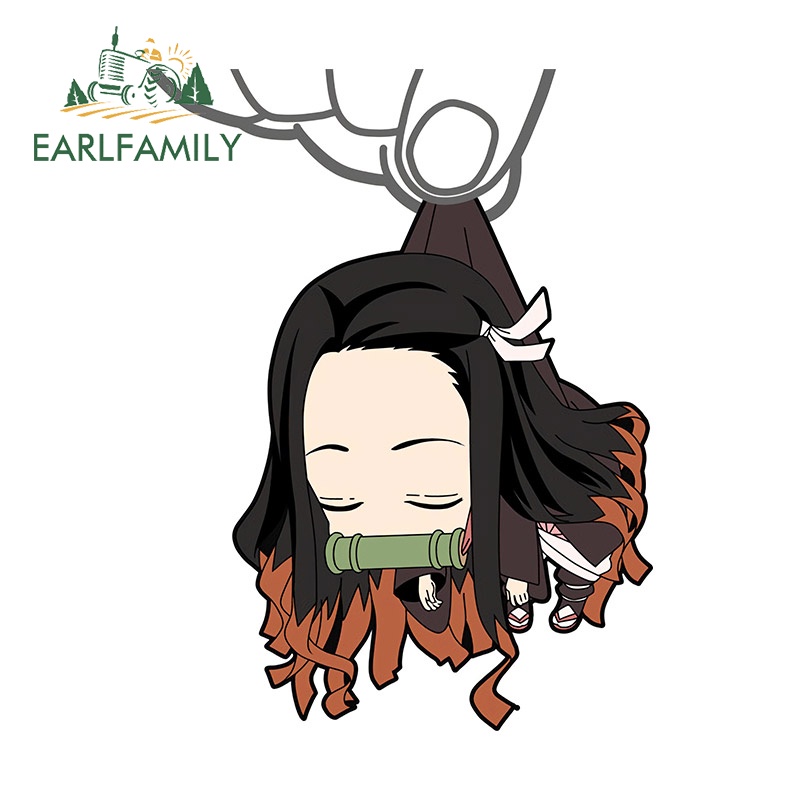 Earlfamily 13cm Demon Slayer Anime Xe Dán Windows Decal Phụ Kiện Xe Máy Chống Nước RV JDM Campervan