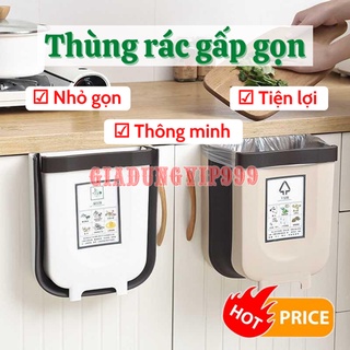 Thùng đựng rác 💥SALE💥 Thùng rác gấp gọn nhà bếp thông minh treo tủ bếp cánh cửa cao cấp có thanh gạt tiện lợi