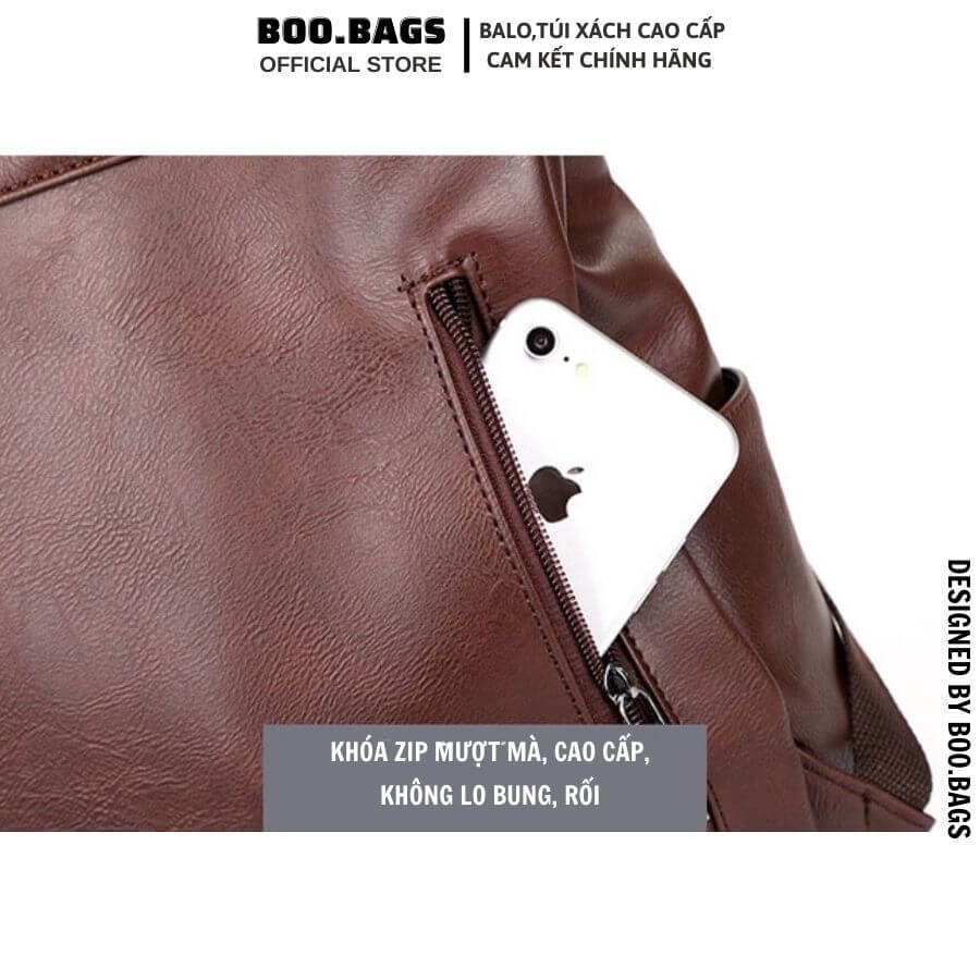 Balo Da Nam - Nữ Trẻ Trung Hàn Quốc Chống Nước, Cặp Da Nam - Nữ Cao Cấp Size Lớn Nhiều Màu B00-007 Boobags
