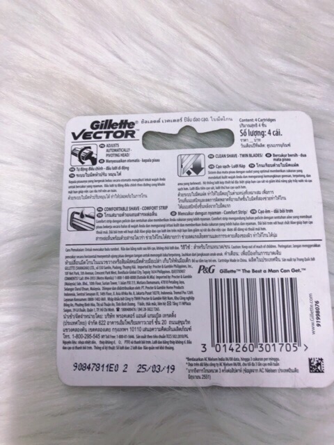 [ĐỔ BUÔN] Lưỡi Dao Cạo Râu Gillette Vector Vỉ 2 Lưỡi Kép Linh Hoạt Êm Ái Chính Hãng