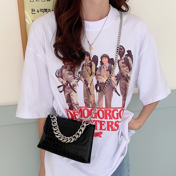 Túi Đeo Chéo Màu Đen Thiết Kế Đơn Giản Thời Trang Dành Cho Nữ