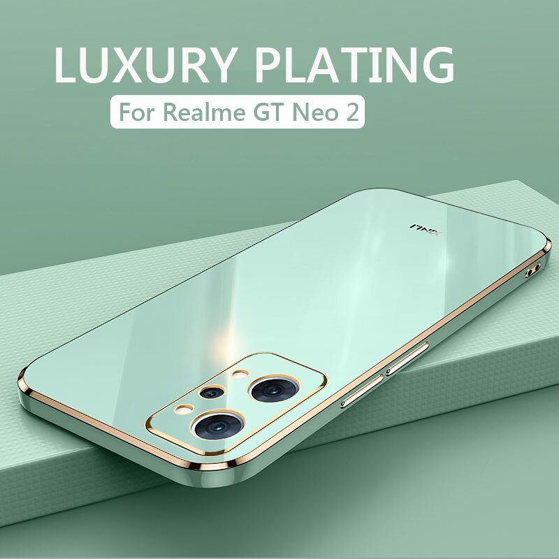 Ốp Điện Thoại TPU Dẻo Vuông Mạ Bóng Sang Trọng Chống Sốc Cho Realme GT Neo 2 Neo2 2T GT 5G