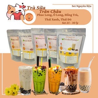 Set nguyên liệu pha trà sữa trân châu phúc long,hồng trà ,ô long,thái xanh,thái đỏ - Bếp Mẹ Twin