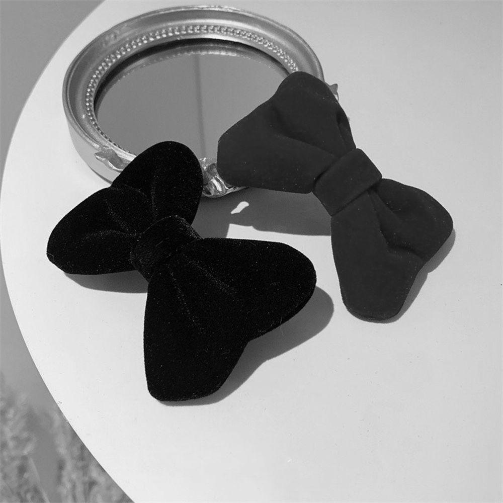 Kẹp Tóc Nơ Vải Nhung Họa Tiết Hình Học Phong Cách Vintage Thời Trang Thu Đông Cho Nữ