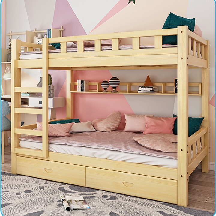 (Ảnh: Giường tầng có giá sách tạo không gian sống gọn gàng và ngăn nắp)