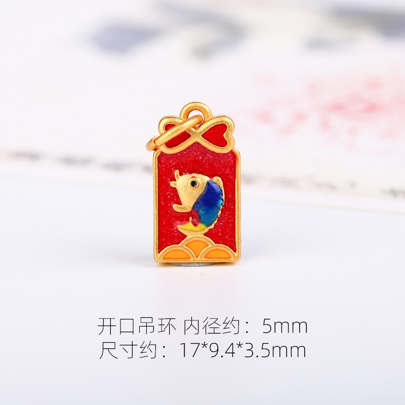 Mặt Dây Chuyền Hình Cá Koi Tráng Men Màu Vàng Kim Không Phai Không Gây Dị Ứng Dùng Làm Vòng Tay / Trang Sức diy