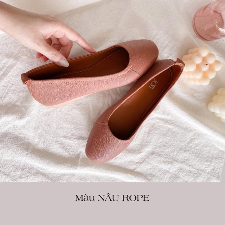 Giày Búp Bê Nữ JOTI Naila 3290VN0 - Mũi Vuông Bít Gót Đế Thấp Cao Bệt Da Thật - Mang Du Lịch Dạo Phố HOT
