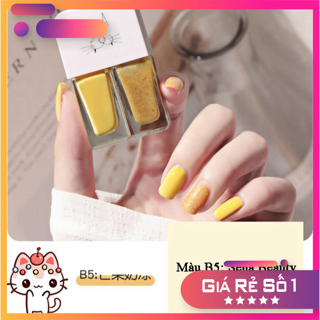 Set 2 Chai Sơn Móng Tay Nhũ Lì 2 Trong 1 Fairy's Gift 6ML,Màu Sắc Đa Dạng,Đẹp Mê Li