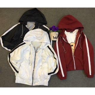 Áo khoác dù 2 lớp dây xích có nón siêu cool ngầu Giá sỉ siêu rẻ