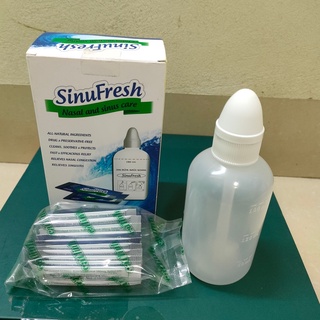 Bình rửa mũi xoang cát linh sinufresh + 10 gói muối