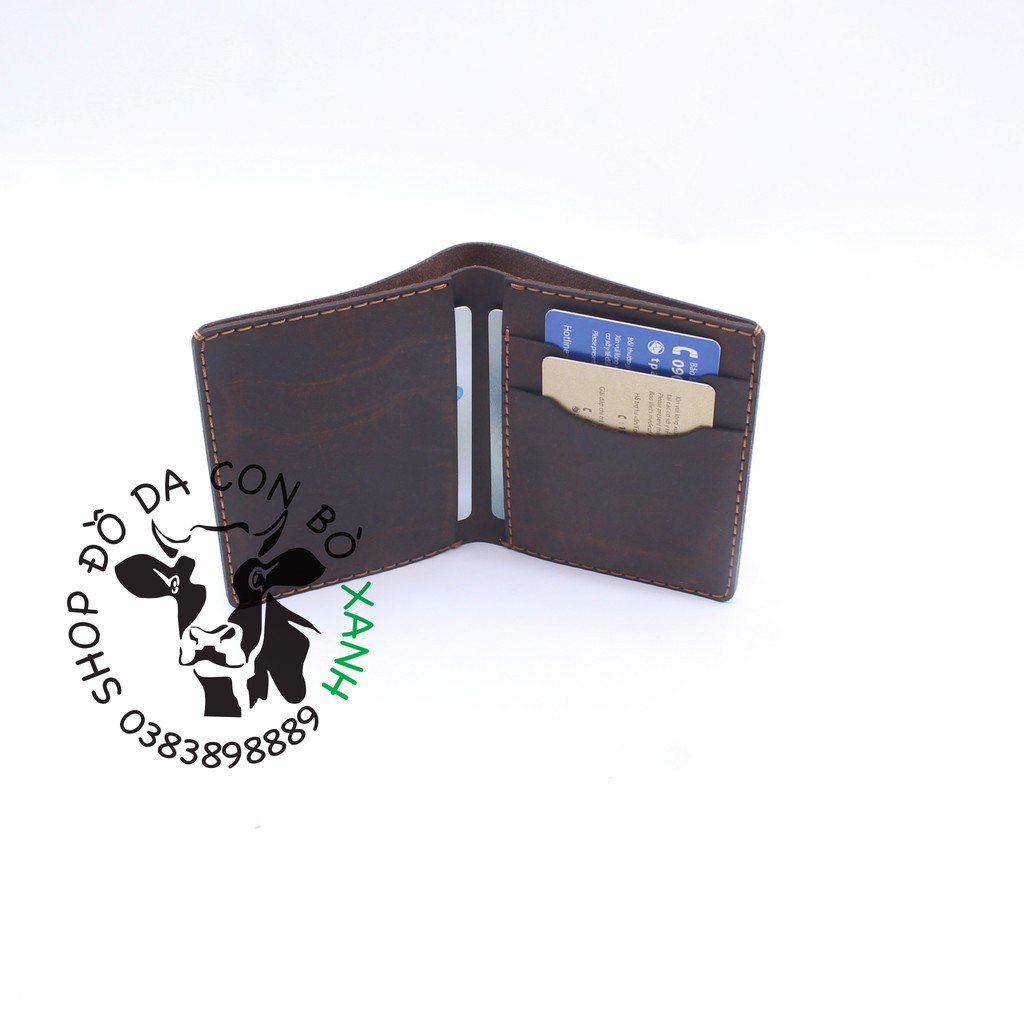 Ví nam handmade da thật, da sáp MS003