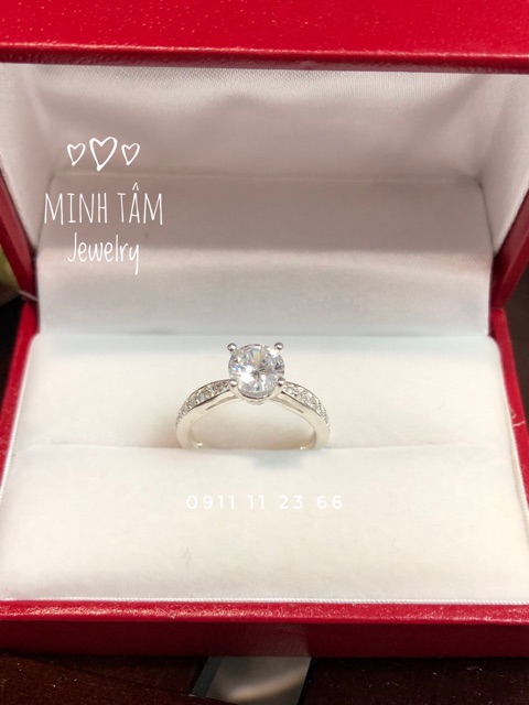 Nhẫn nữ bạc ta gắn đá trẻ trung-Minh Tâm Jewelry