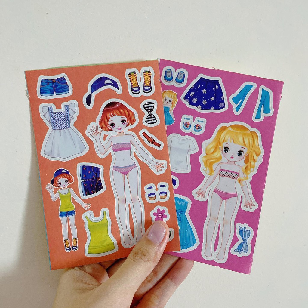 Sticker Doll phong cách 90s - hình dán thay quần áo búp bê