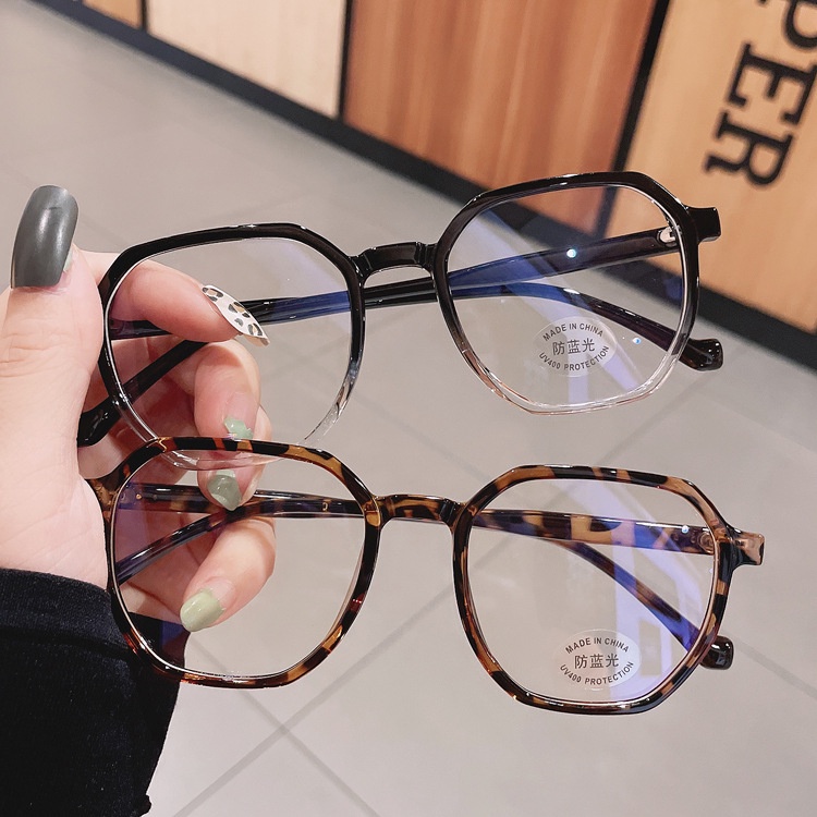 Mắt kính cận VIENDO gọng đa giác tròng đổi màu chống ánh sáng xanh tia UV thời trang Hàn Quốc cho nam nữ