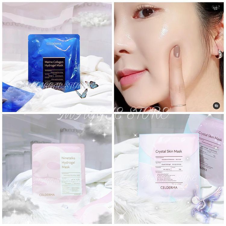 MẶT NẠ CELDERMA NINETALK HYDROGEL/ CRYSTAL SKIN/ MARINE COLLAGEN HYDROGEN MASK