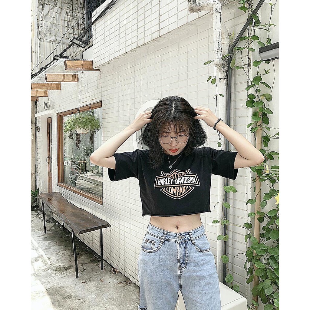 ( DEAL 1K ) (thitun15) áo croptop rộng tay ngắn đi biển - Áo croptop nữ tay lỡ crt màu đen kiểu đẹp | BigBuy360 - bigbuy360.vn