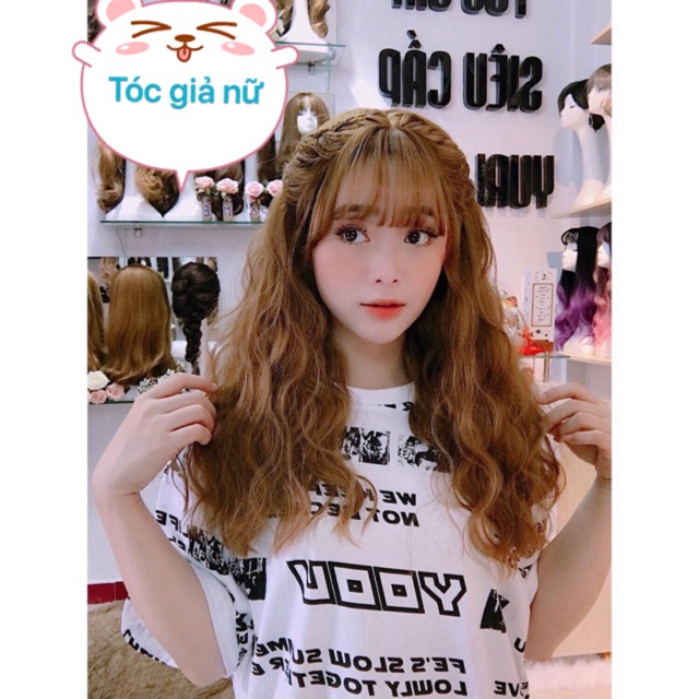 Tóc giả nữ / Free ship 99k / Tóc giả nguyên đầu xù lửng 45cm