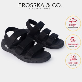 Sandal nữ đế Phylon siêu nhẹ Erosska Storm thời trang quai dù cao cấp màu đen - SD003