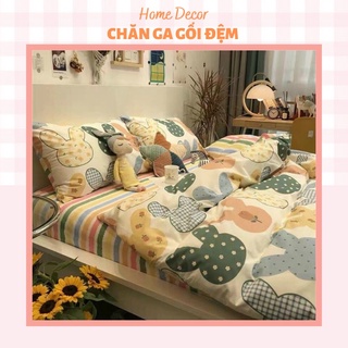 🍒 Set chăn ga cottong poly 4 món mẫu thỏ mới