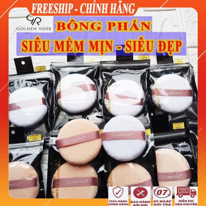 [ FreeShip - SIÊU MỀM MỊN ] Bông dặm phấn phủ, nén, bột siêu mềm mịn/ Bông phấn trang điểm đẹp golden rose