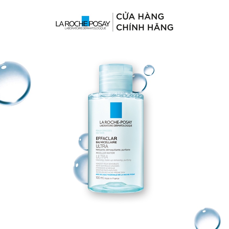 Nước làm sạch sâu và tẩy trang dành cho da dầu nhạy cảm  La Roche Posay Effaclar Micellar Water Ultra 100ml