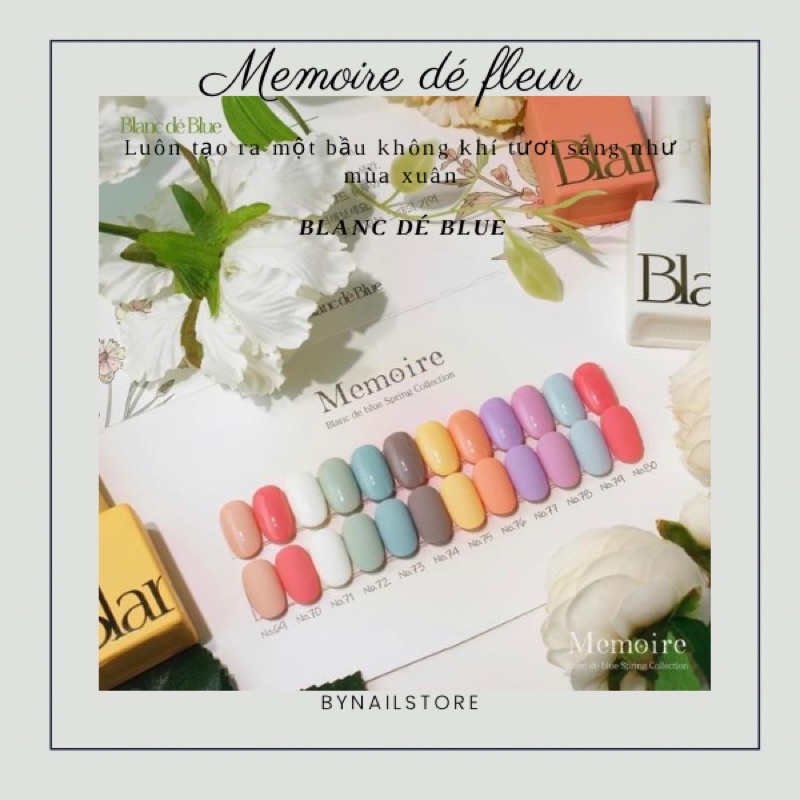 [Blanc dé blue] Bộ sản phẩm sơn gel cao cấp Spring collection 2022 Memoir dé fleur (12pcs)