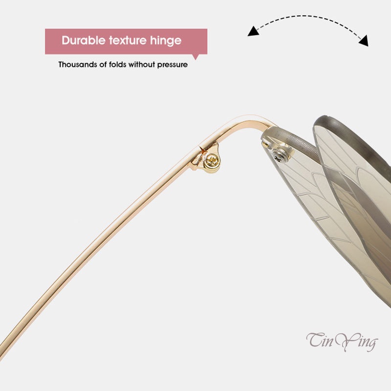 GETNOIVAS Kính mát tròng trong suốt không viền thời trang cho nữ