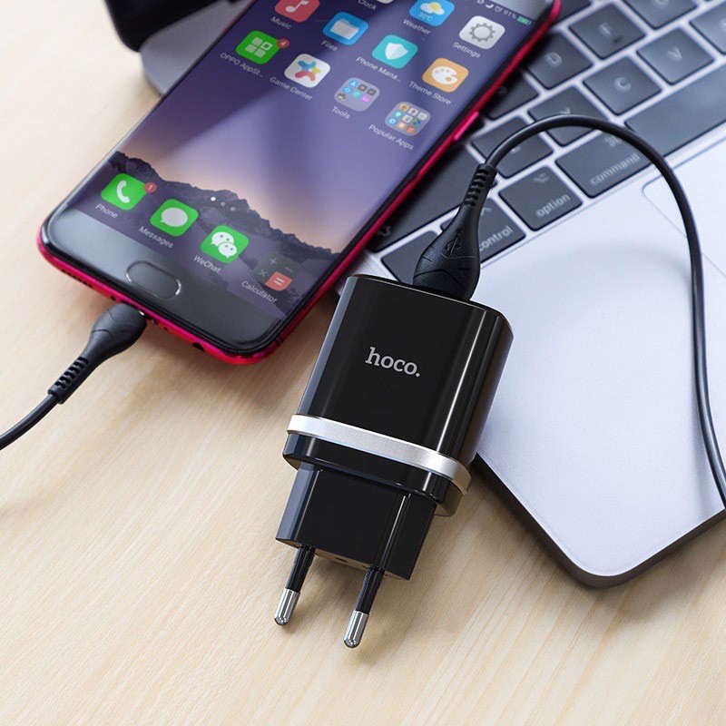 ✔️HÀNG CHÍNH HÃNG✔️Com bo trọn Bộ sạc Hoco C12Q hỗ trợ Quick Charge 3.0 18W kèm cáp Micro USB -Bảo hành 12 tháng