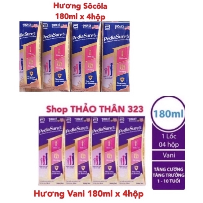 (Date T01/2023)-Sữa PediaSure Pha Sẵn 110ml, 180ml, (1lốc*4hộp)