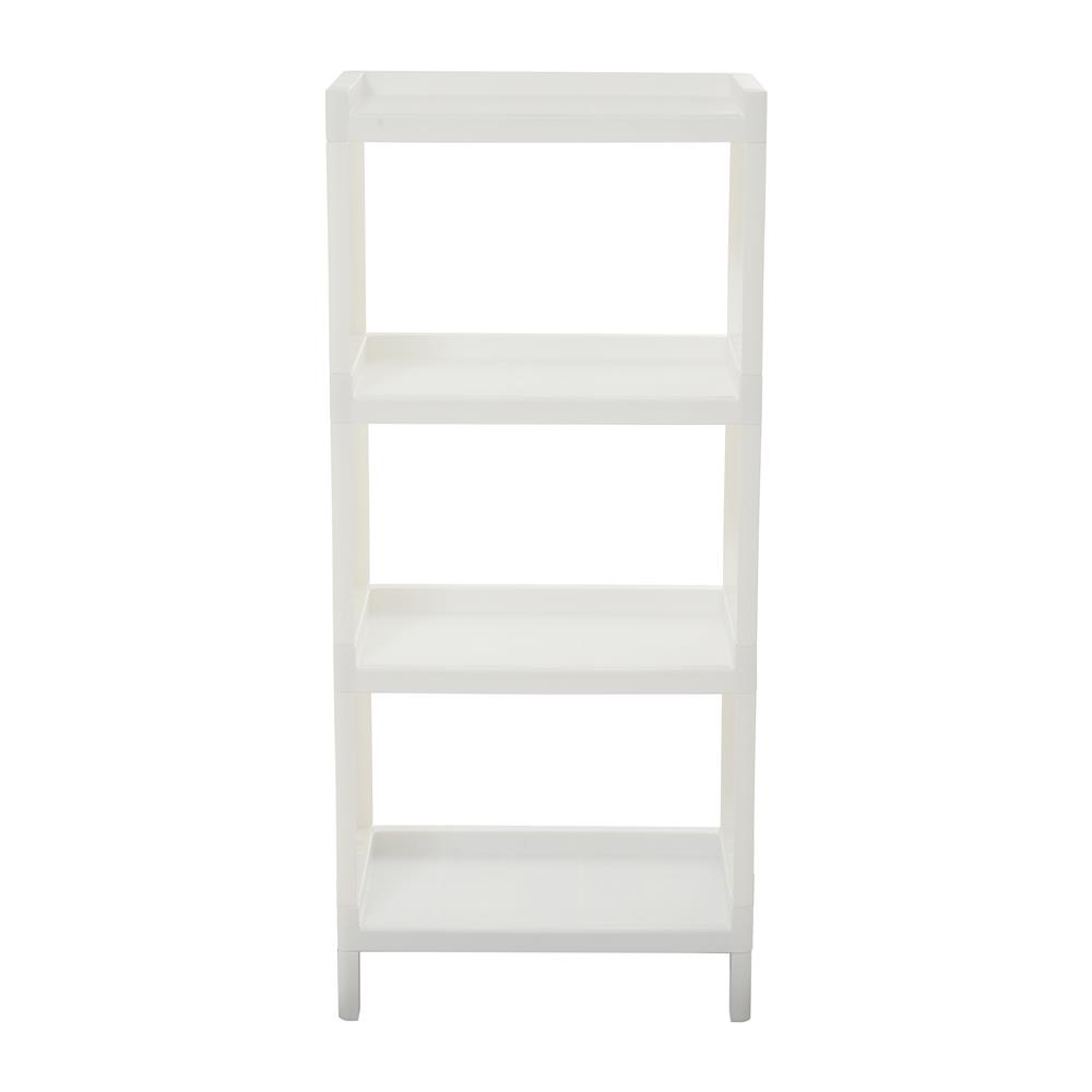 HomeBase STACKO Giá đựng đồ 4 ngăn bằng nhựa Thái Lan MONO 48X30X107cm màu trắng
