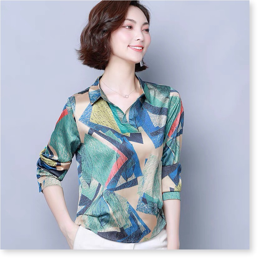 ÁO SƠ MI NỮ HỌA TIẾT 3D CHIẾC LÁ THỜI TRANG QUẢNG CHÂU CAO CẤP
