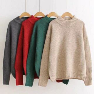 [Sale] Áo cổ lọ chất liệu Len dệt