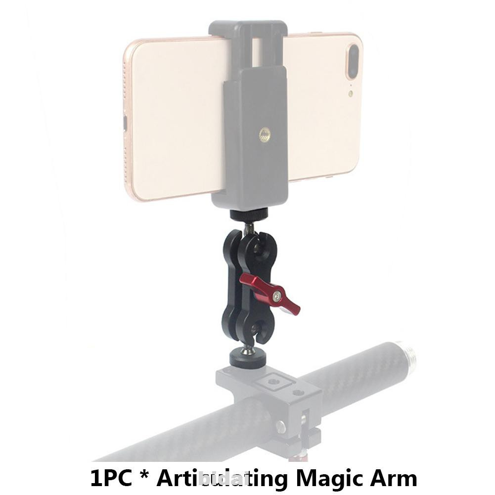 1/4 Inch Multi Function LED Video Light Aluminum Alloy Double Ballheads Monitor Mount Articulating Magic Arm