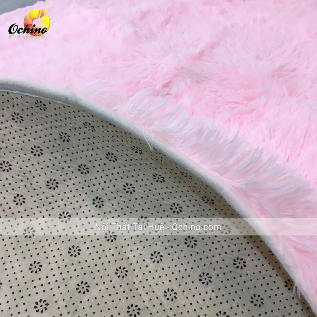 Thảm Lông Xù Hình tròn trang trí và trải sàn Đường Kính 1m6