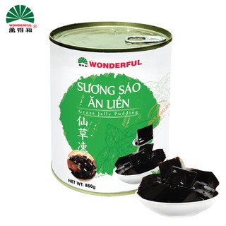 Sương sáo ăn liền Wonderful lon 850g topping, thạch