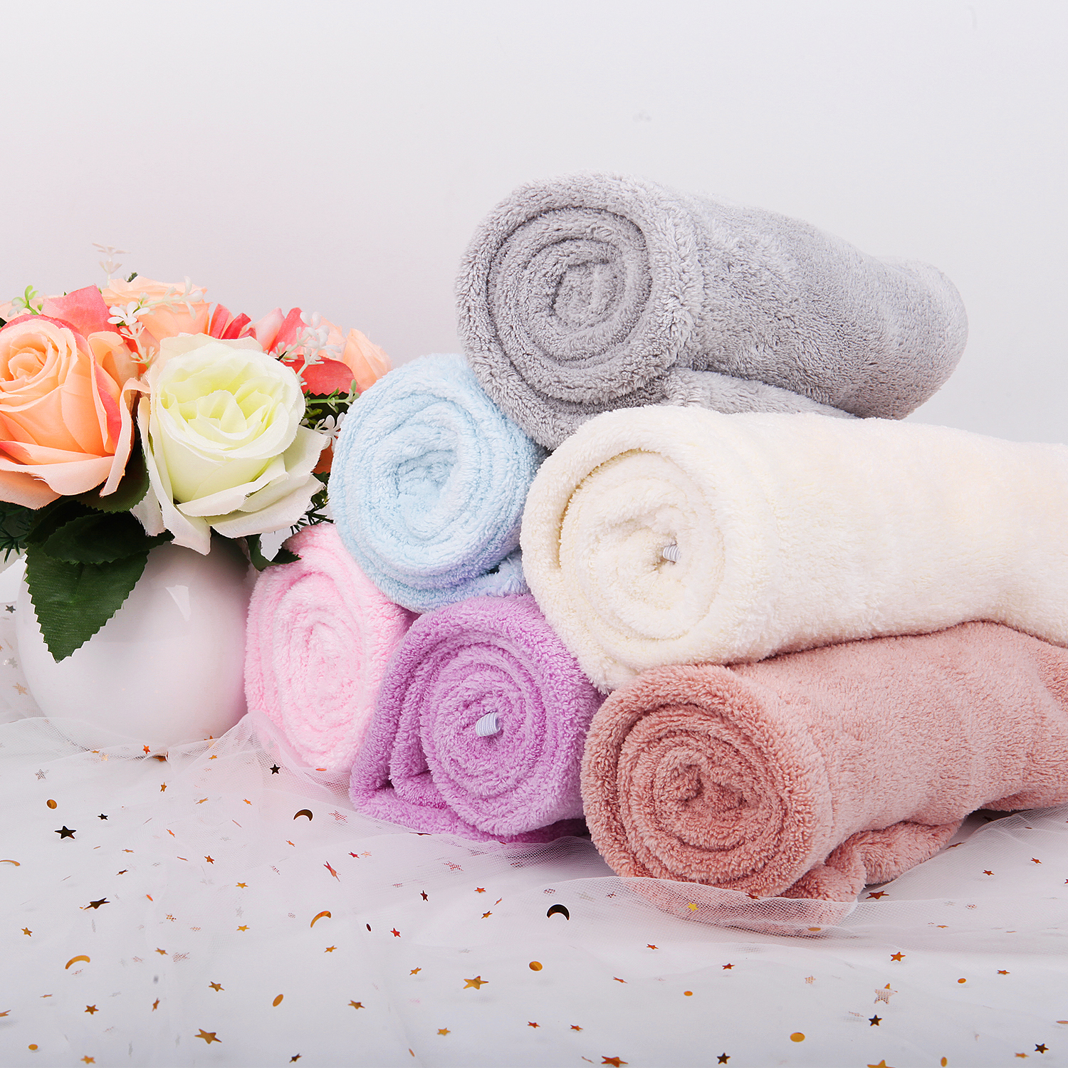 MICROFIBER Mũ Trùm Đầu Sấy Khô Tóc Bằng Vải Lông Cừu San Hô Dày Siêu Thấm Hút Nhanh Khô