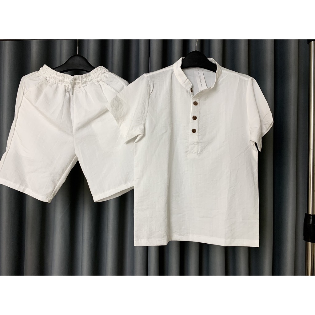 Bộ Đũi Nam BASIC cao cấp vải đũi thái hút ẩm co dãn nhanh khô | BigBuy360 - bigbuy360.vn